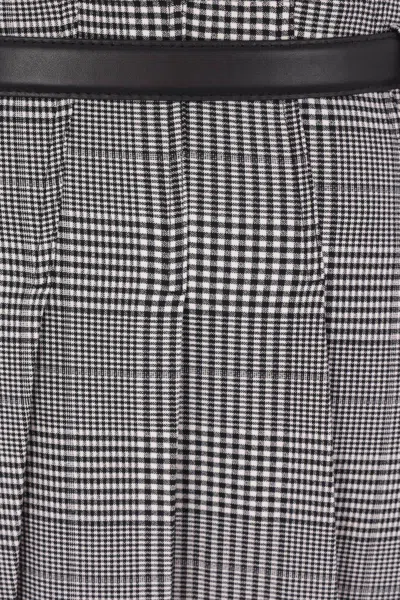 Self-portrait Prince Of Wales Check Pleated Midi Skirt In Gray