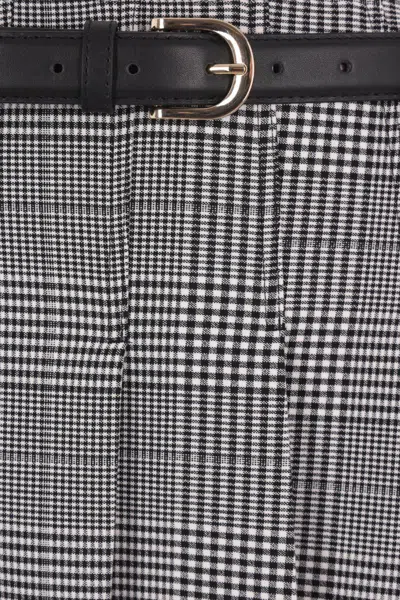 Self-portrait Prince Of Wales Check Pleated Midi Skirt In Gray