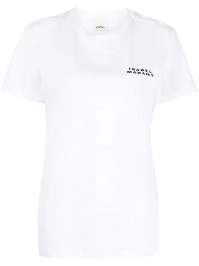 Isabel Marant Women Vidal Logo Cotton T-shirt In White