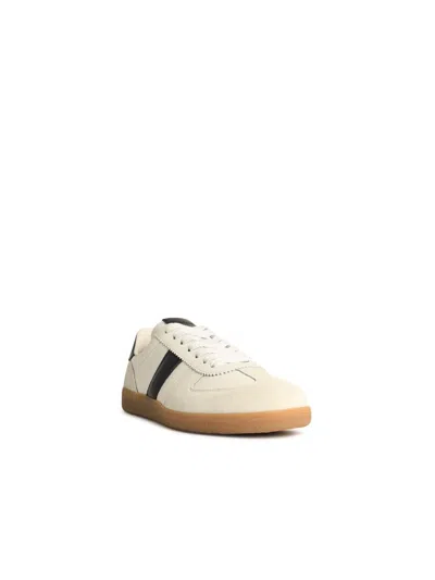 Tom Ford Archer White Low Top Sneakers With Logo Lettering On Tongue And Heel And Contrasting Heel In Leather In Animal Print