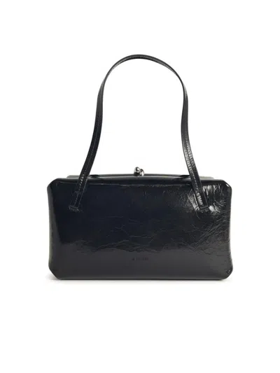 Jil Sander Small 'goji Pillow' Black Leather Bag