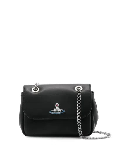 Vivienne Westwood Borsa A Tracolla Piccola In Pelle Con Catena In Black