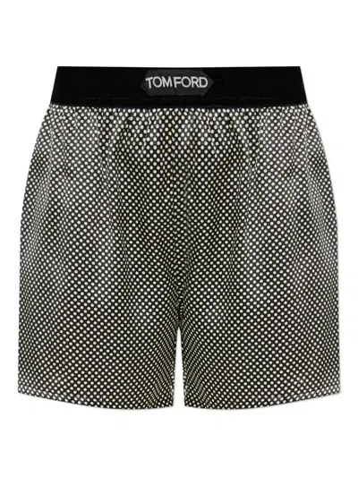 Tom Ford Shorts Stile Pigiama In Seta A Pois