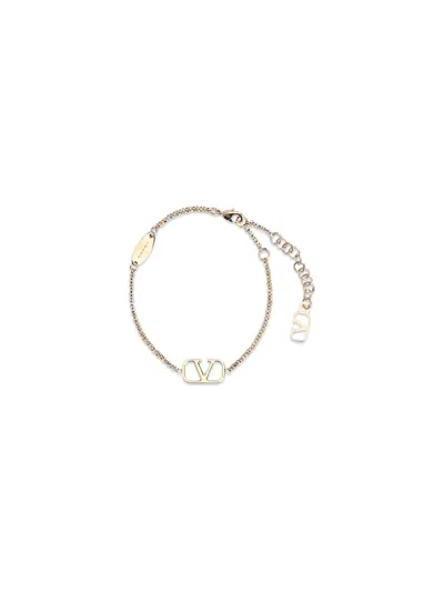 Valentino Vlogo Bracelet In Metallic