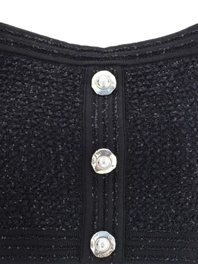 Balmain Light Tweed Top Straps In Black