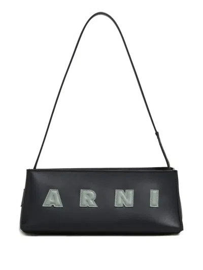 Marni Rectangular Leather Baguette Shoulder Strap