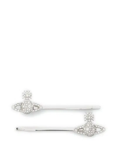 Vivienne Westwood Fermagli Per Capelli Grace Bobby In Metallic