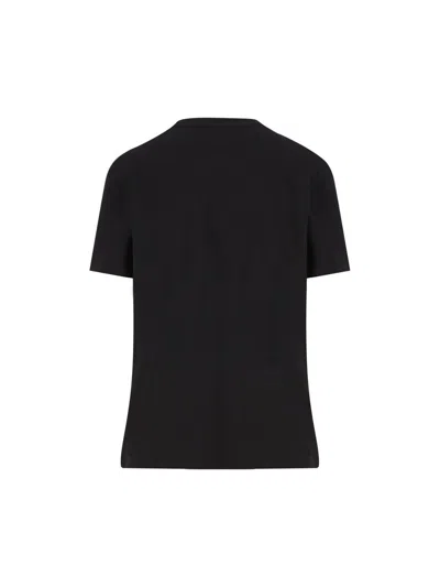 S Max Mara Short Sleeve Crew Neck T-shirt With Chest Pocket In Black