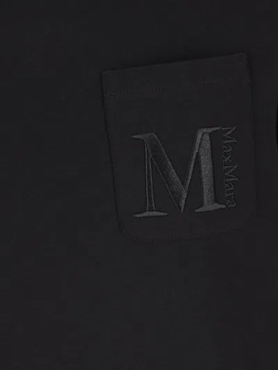S Max Mara Short Sleeve Crew Neck T-shirt With Chest Pocket In Black