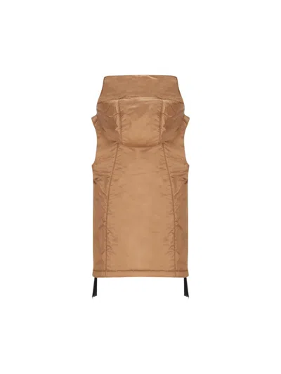 Max Mara The Cube Greengo Hooded Shell Gilet In Brown