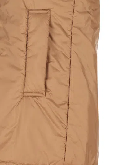 Max Mara The Cube Greengo Hooded Shell Gilet In Brown