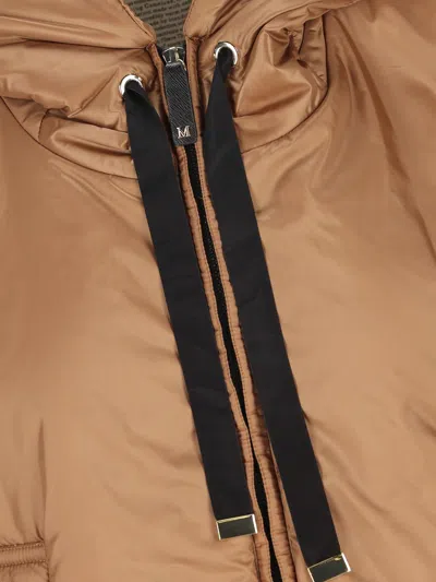 Max Mara The Cube Greengo Hooded Shell Gilet In Brown