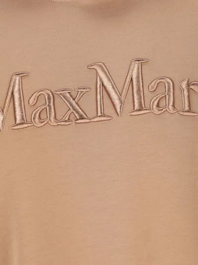 S Max Mara Visiera Hooded Sweatshirt Max Mara Logo Sweatshirts Beige In Brown