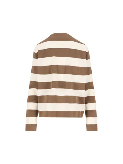 Max Mara 1951 Embroidery Wool Striped Sweater Clothing In Multi