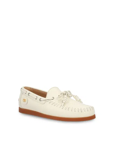 Valentino Scarpa Da Barca Palm Avenue In Bufalo In Neutral