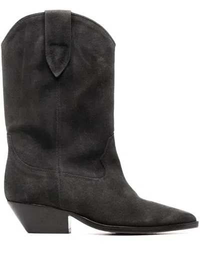 Isabel Marant Duerto Leather Boots In Gray