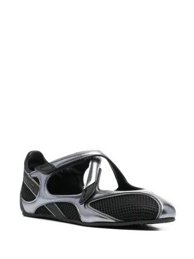 Attico Floor 01 Mesh And Leather Ballerinas Flat