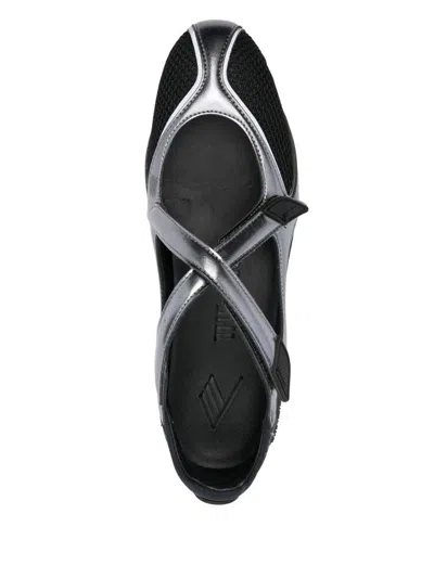 Attico Floor 01 Mesh And Leather Ballerinas Flat