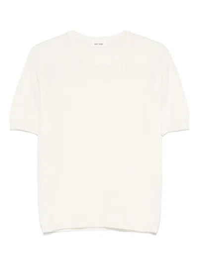 Soft Goat Cashmere Crewneck Top In White