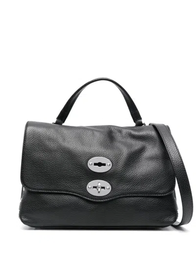 Zanellato Small Leather Handbag With Adjustable Shoulder Strap In Black