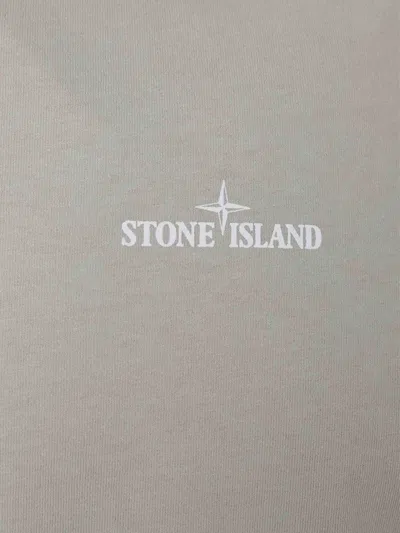 Stone Island Printed Cotton T-shirt In Brown
