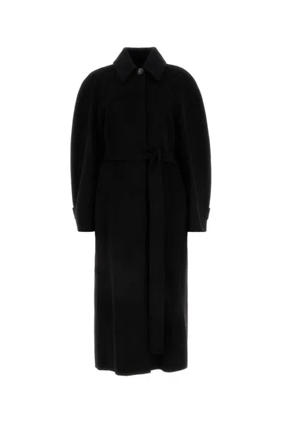 Sportmax Black Wool Blend Azzorre Coat In Black
