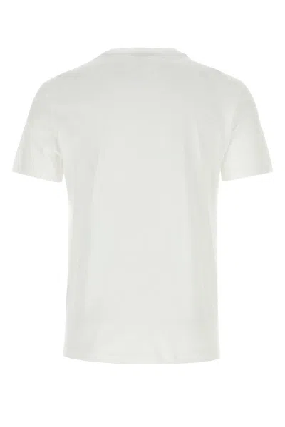 Versace White Crewneck T-shirt With Medusa Embroidery On The Front In Cotton Man In Multi