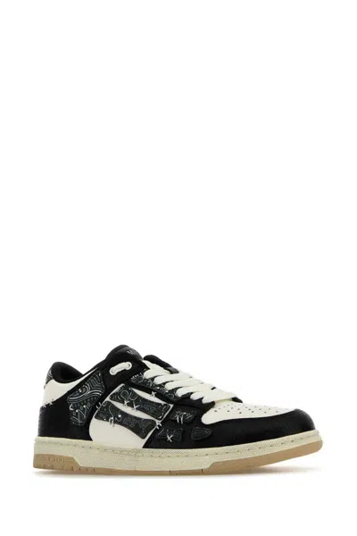 Amiri Skel Top Black Low Top Sneakers With Logo Patch On The Tongue And Logo Lettering On The Heel In Leat In Black