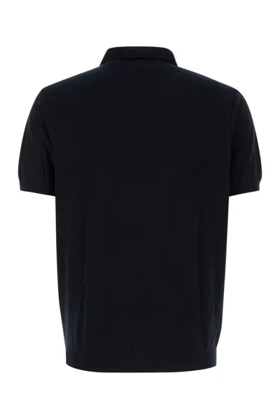 Paul & Shark Black Short Sleeve Zip Polo In Black
