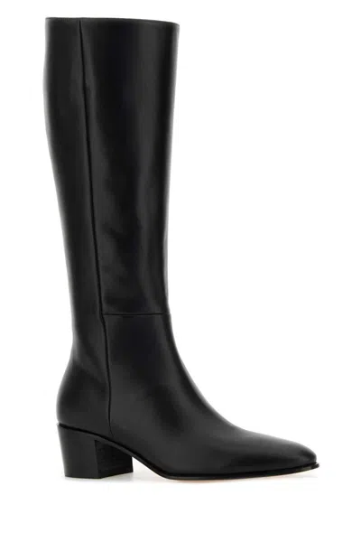 Gianvito Rossi Black Leather Boots In Black