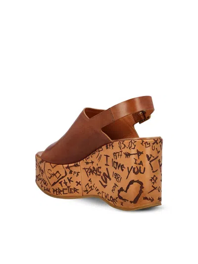 Chloé Womens Chloe Maxime Platform-sole Leather Wedges