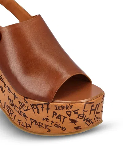 Chloé Womens Chloe Maxime Platform-sole Leather Wedges