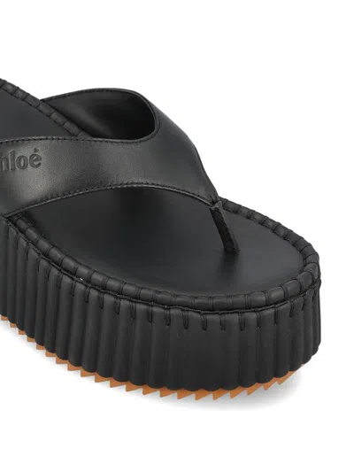 Chloé Thick-soled Slippers In Black