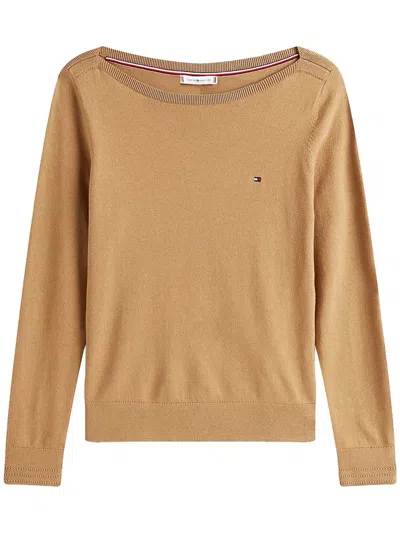 Tommy Hilfiger Stitch Boat Neck Clothing In Brown
