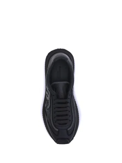 Dolce & Gabbana Low-top Nylon Sneakers With Leather Inserts In Black