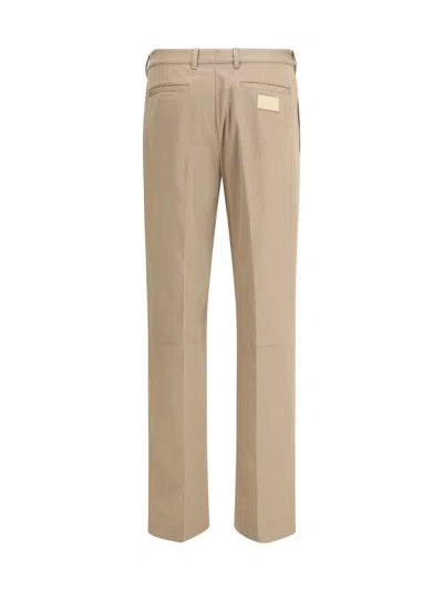 Fendi Cotton Trousers With Hip And Back Pockets In Brown