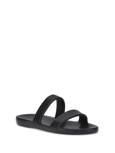 The Row Foam Rubber Dual-band Slide Sandals In Black