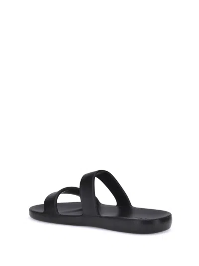 The Row Foam Rubber Dual-band Slide Sandals In Black