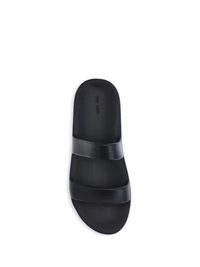 The Row Foam Rubber Dual-band Slide Sandals In Black