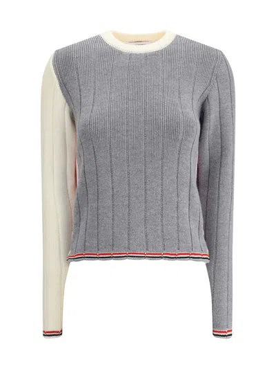 Thom Browne Virgin Wool Sweater In Gray
