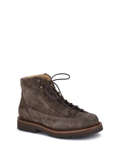 Brunello Cucinelli Suede Lace-up Ankle Boots