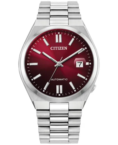 Citizen Tsuyosa Mens Automatic Silver Tone Stainless Steel Bracelet Watch Nj0150-56w In Metallic