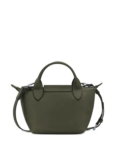 Longchamp Le Pilage Xtra Green Handbag With Adjustable And Removable Shoulder Strap And Embossed Logo On The F