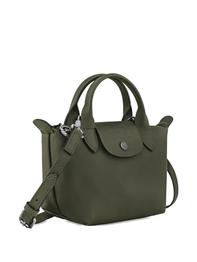 Longchamp Le Pilage Xtra Green Handbag With Adjustable And Removable Shoulder Strap And Embossed Logo On The F