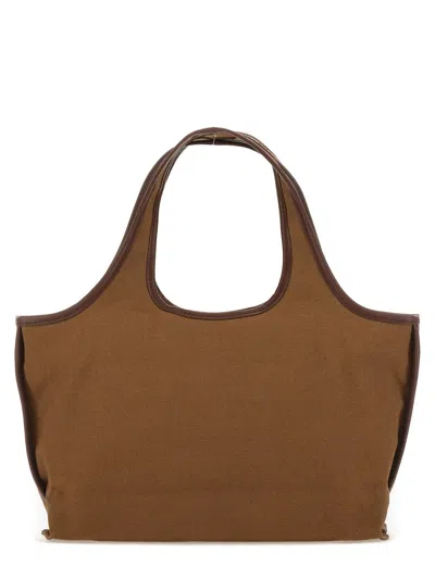 Apc A.p.c. Beige Cotton Handbags In Brown