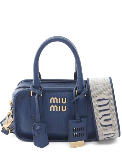 Pre-owned Miu Miu 2010s Arcadie Two-way Handbag In Blue