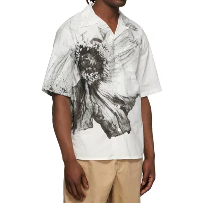 Alexander Mcqueen White Cotton Shortsleeve Shirt In Multi
