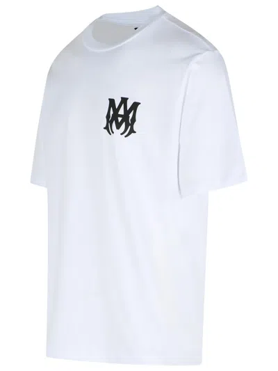 Amiri White Crewneck T-shirt With Logo Print On The Front And Logo Lettering On The Rear In Cotton Man