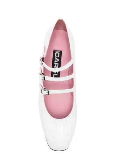 Carel Paris Ariana Patent Leather Ballet Flats In White