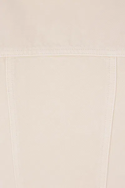 Self-portrait Structured Beige Dress With Classic Collar And Flap Pockets In Neutral